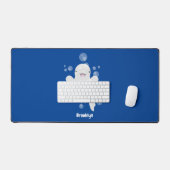 かわいいベルーガの泡の漫画イラストレーション デスクマット (キーボード&マウス)