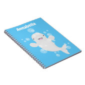 かわいいベルーガの泡の漫画イラストレーション ノートブック (右側)