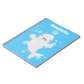 かわいいベルーガの泡の漫画イラストレーション ノートブック (左側)