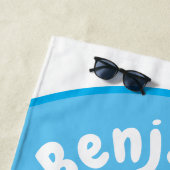 かわいいベルーガの泡の漫画イラストレーション ビーチタオル (インサイチュ)