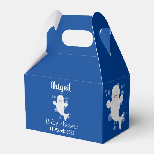 かわいいベルーガの泡の漫画イラストレーション フェイバーボックス (裏面サイド)