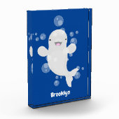 かわいいベルーガの泡の漫画イラストレーション フォトブロック (左)