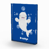 かわいいベルーガの泡の漫画イラストレーション フォトブロック (右)