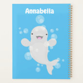 かわいいベルーガの泡の漫画イラストレーション プランナー手帳 (裏面)