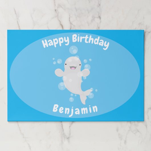 かわいいベルーガの泡の漫画イラストレーション ペーパーパッド (正面)