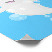 かわいいベルーガの泡の漫画イラストレーション ポスター (角)