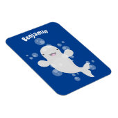 かわいいベルーガの泡の漫画イラストレーション マグネット (右側)