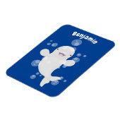 かわいいベルーガの泡の漫画イラストレーション マグネット (左側)