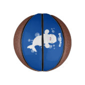 かわいいベルーガの泡の漫画イラストレーション ミニバスケットボール (縦)