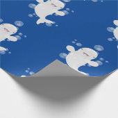 かわいいベルーガの泡の漫画イラストレーション ラッピングペーパー (角)