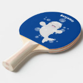 かわいいベルーガの泡の漫画イラストレーション 卓球ラケット (正面アングル)