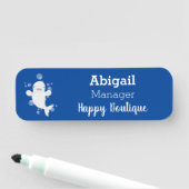 かわいいベルーガの泡の漫画イラストレーション 名札 (インサイチュ)