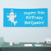 かわいいベルーガの泡の漫画イラストレーション 横断幕 (トレードショー)