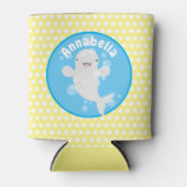 かわいいベルーガの泡の漫画イラストレーション 缶クーラー (正面)