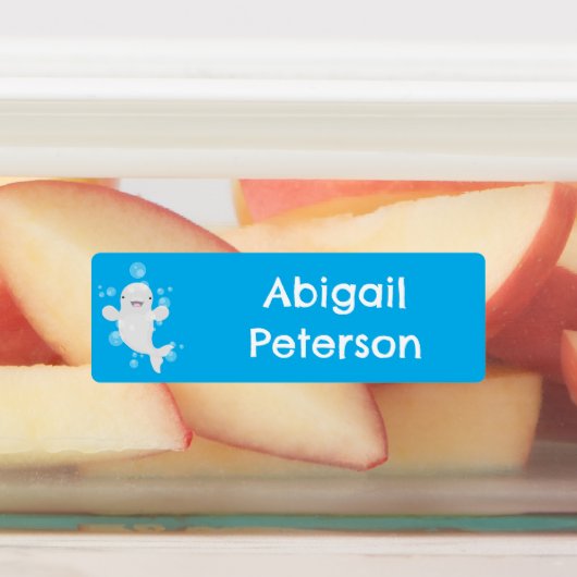 かわいいベルーガの泡の漫画パーソナライズされた ラベル (貼付)