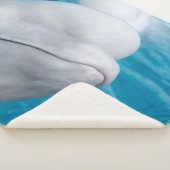 かわいいベルーガクジラの海の動物 シェルパブランケット (3/4)