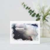 かわいいベルーガホエールハガキ ポストカード (スタンド正面)