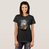 かわいいベンガル猫と月のベンガル猫 Tシャツ (正面フル)
