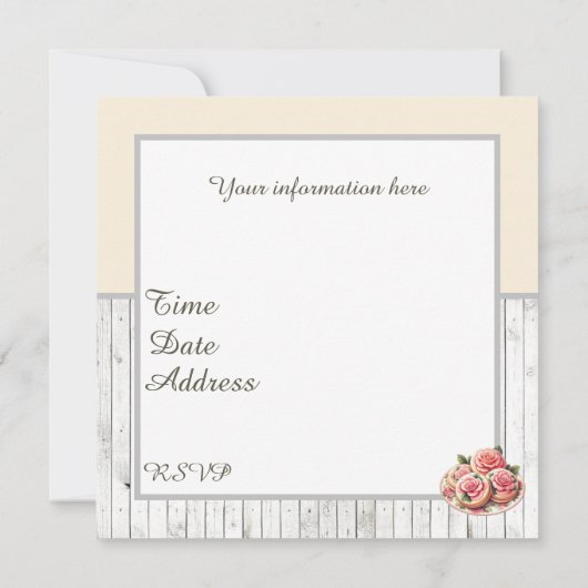 かわいいベーカリーのクッキーパーティー 招待状 (裏面)