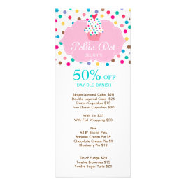 かわいいベーカリーカップケーキ水玉模様3 ラックカード