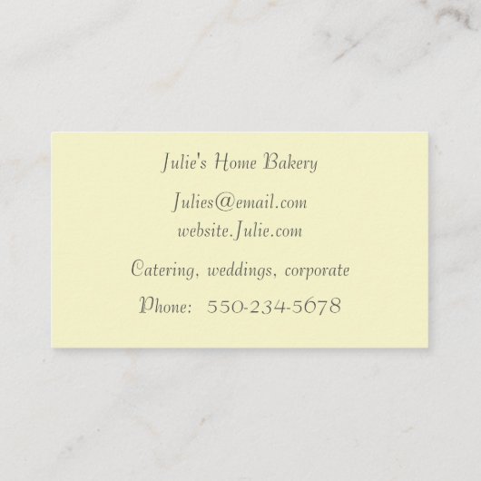 かわいいベーカリーショップ名刺 名刺 (裏面)
