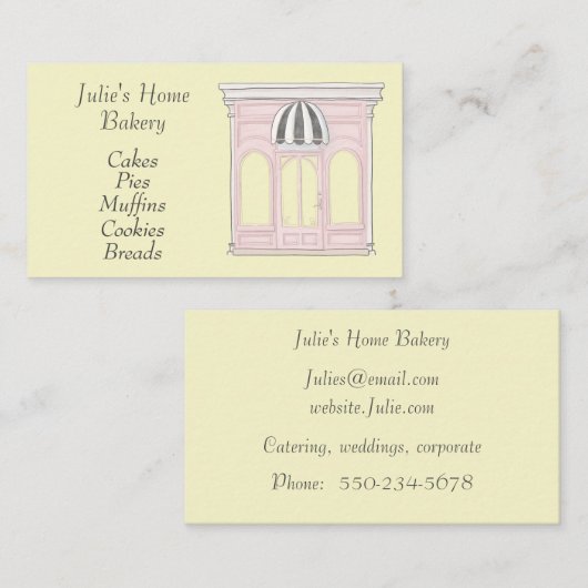 かわいいベーカリーショップ名刺 名刺 (正面/裏面)