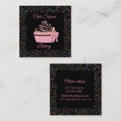 かわいいベーカリースクエア、2.5インチx 2.5インチ名刺 スクエア名刺 (正面/裏面)