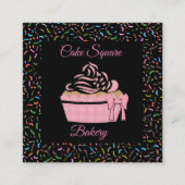 かわいいベーカリースクエア、2.5インチx 2.5インチ名刺 スクエア名刺 (正面)