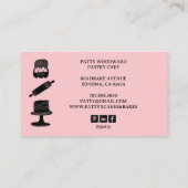 かわいいベーカーのシェフベーキング器ほこりっぽいピンク 名刺 (裏面)