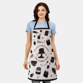 かわいいベーカーのシェフベーキング器ピンクブラック エプロン (着用した状態)