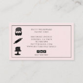 かわいいベーカーのシェフベーキング器ピンクブラック 名刺 (裏面)