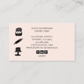 かわいいベーカーのシェフベーキング器ピンクブラック 名刺 (裏面)
