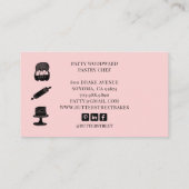 かわいいベーカーのシェフベーキング器ピンクブラック 名刺 (裏面)