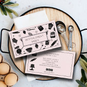 かわいいベーカーのシェフベーキング器ピンクブラック 名刺