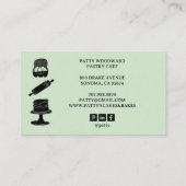 かわいいベーカーのシェフベーキング器ブラックグリーン 名刺 (裏面)