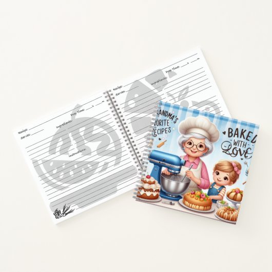 かわいいベーキングおばあちゃんレシピノート ノートブック (内部)