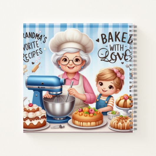 かわいいベーキングおばあちゃんレシピノート ノートブック (裏面)