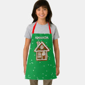 かわいいベーキングのエプロンとジンジャーブレッドの家 エプロン (インサイチュ)