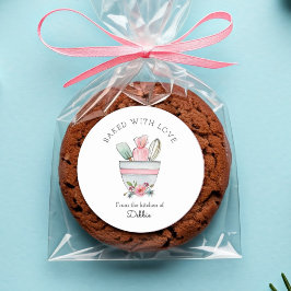 かわいいベーキングの器物を白に ラウンドシール