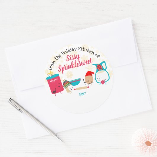 かわいいベーキングの成分クリスマスから ラウンドシール (封筒)