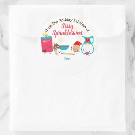 かわいいベーキングの成分クリスマスから ラウンドシール (バッグ)