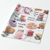 かわいいベーキングウォーターカラーペストリーカスタム引用文おもしろい ラッピングペーパー (アンロールド)