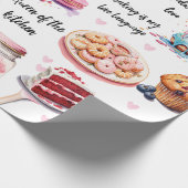 かわいいベーキングウォーターカラーペストリーカスタム引用文おもしろい ラッピングペーパー (角)