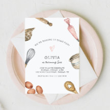 かわいいベーキングパーティーガールズ誕生日招待状