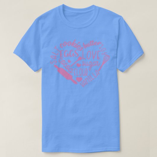 かわいいベーキングラブハート Tシャツ (デザイン正面)