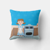 かわいいベーキング主婦カスタマイズ可能キッチュデザイン クッション (裏面)