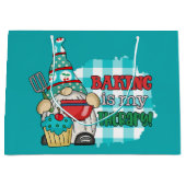 かわいいベーキング愛好家格言 ラージペーパーバッグ (正面)