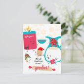 かわいいベーキング成分クリスマスクッキーカード (スタンド正面)