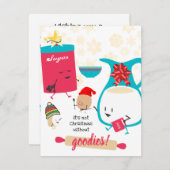 かわいいベーキング成分クリスマスクッキーカード (正面/裏面)