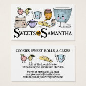 かわいいベーキング素材ベーカリーの名刺 (正面&裏面)
